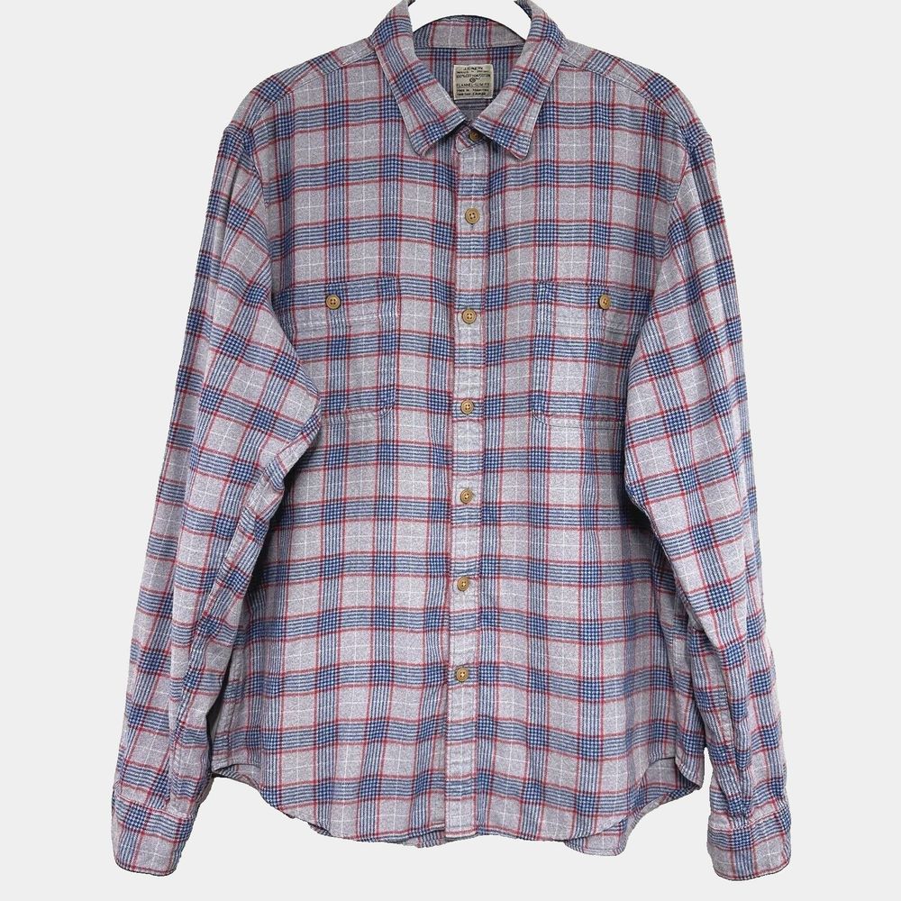 J Crew Mens L Flannel Slim Fit Long Sleeve Shirt 100% Cotton Multicolor Plaid